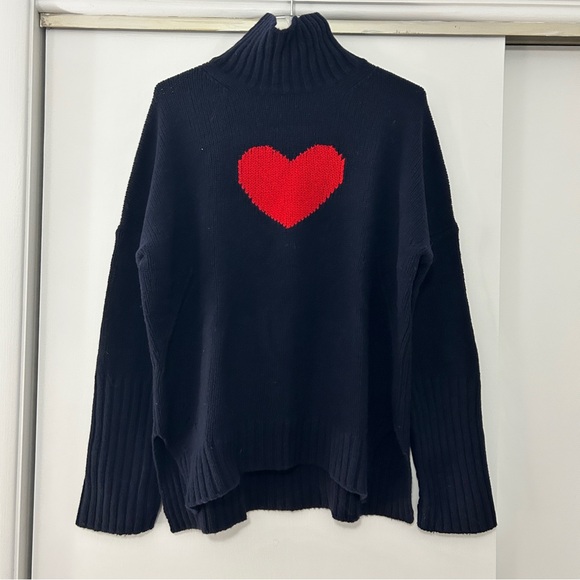 Zadig & Voltaire Navy Sweater with Red Heart - Picture 1 of 10